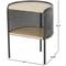 22.25" Light Brown Wooden Half-Moon Two-Toned 1-Shelf Accent Table with Mesh Back Panel